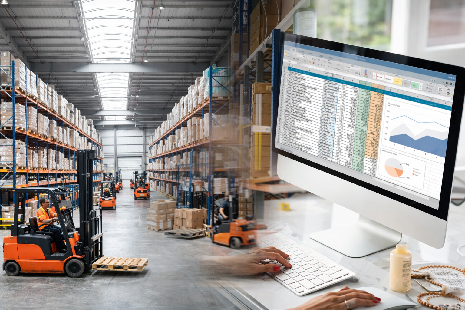 Warehouse operations with data management system